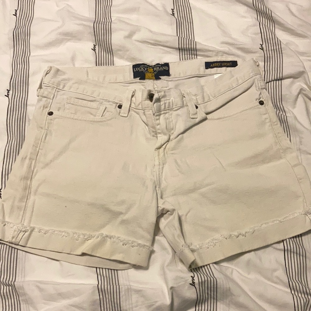 Luck brand white denim shorts - Picture 1 of 3